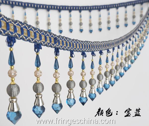 Handmade fashionable chain beads lace tassels fringes for curtain/sofa/pillow