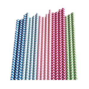 Wavy Pattern Christmas Paper Drinking Straws BPA Free Graduation Paper Straws