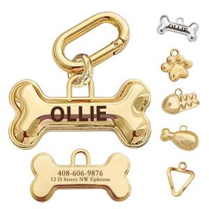 China Brass Dog Tags Pet Engraved Id Tags Double Sided Deep Engraved factory