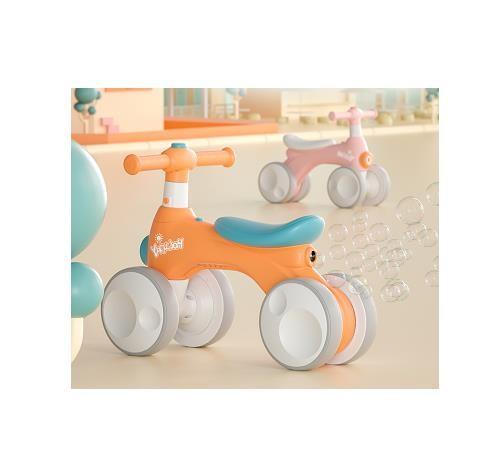 Plastic 4-wheel children's balance bike with music light bubble device max