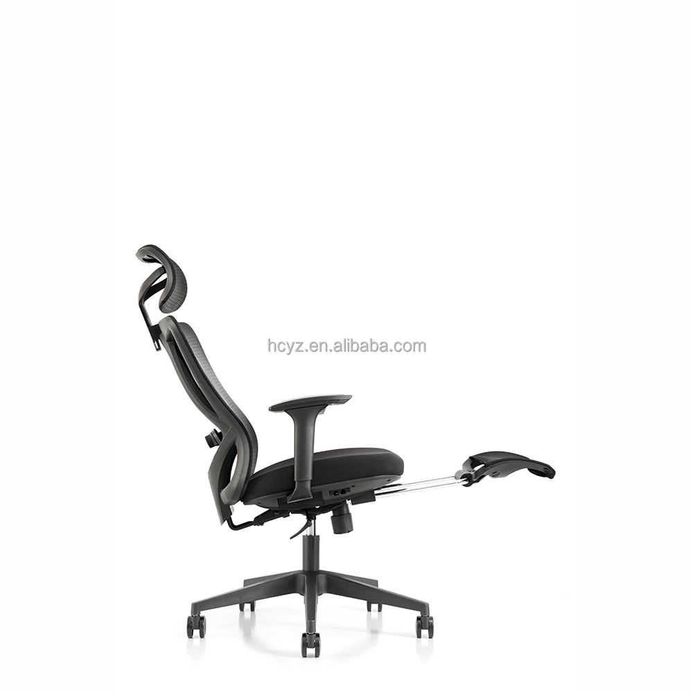 W710D700H1120-1280MM Stainless Steel Office Recliner Chair with Footrest and Mesh Design