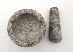 Culinary Stone Mortar And Pestle , Deep Granite Mortar And Pestle Diameter 9 cm