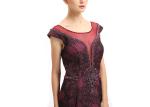 Custom Long Tapestry Fabric Muslim Party Gown Floor Length Purple Red