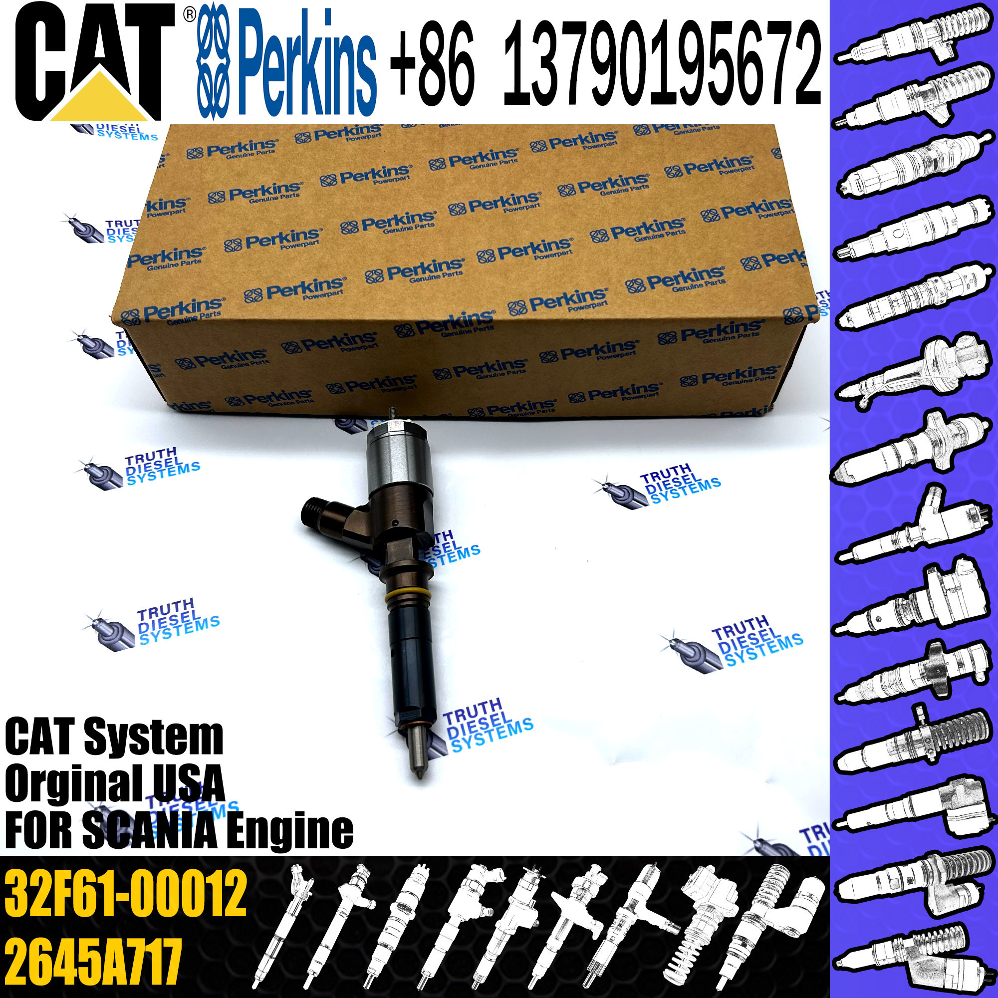 Excavator engine parts for Caterpillar CAT C4.2 engine fuel injector 32F61-00060 32F61-00062 32E61-00022 32F61-00012