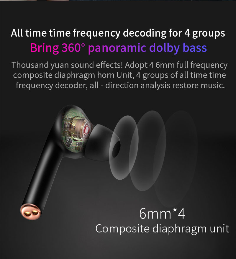 6mm Graphene Horn Low Latency Earbuds Bluetooth Earphones For Running