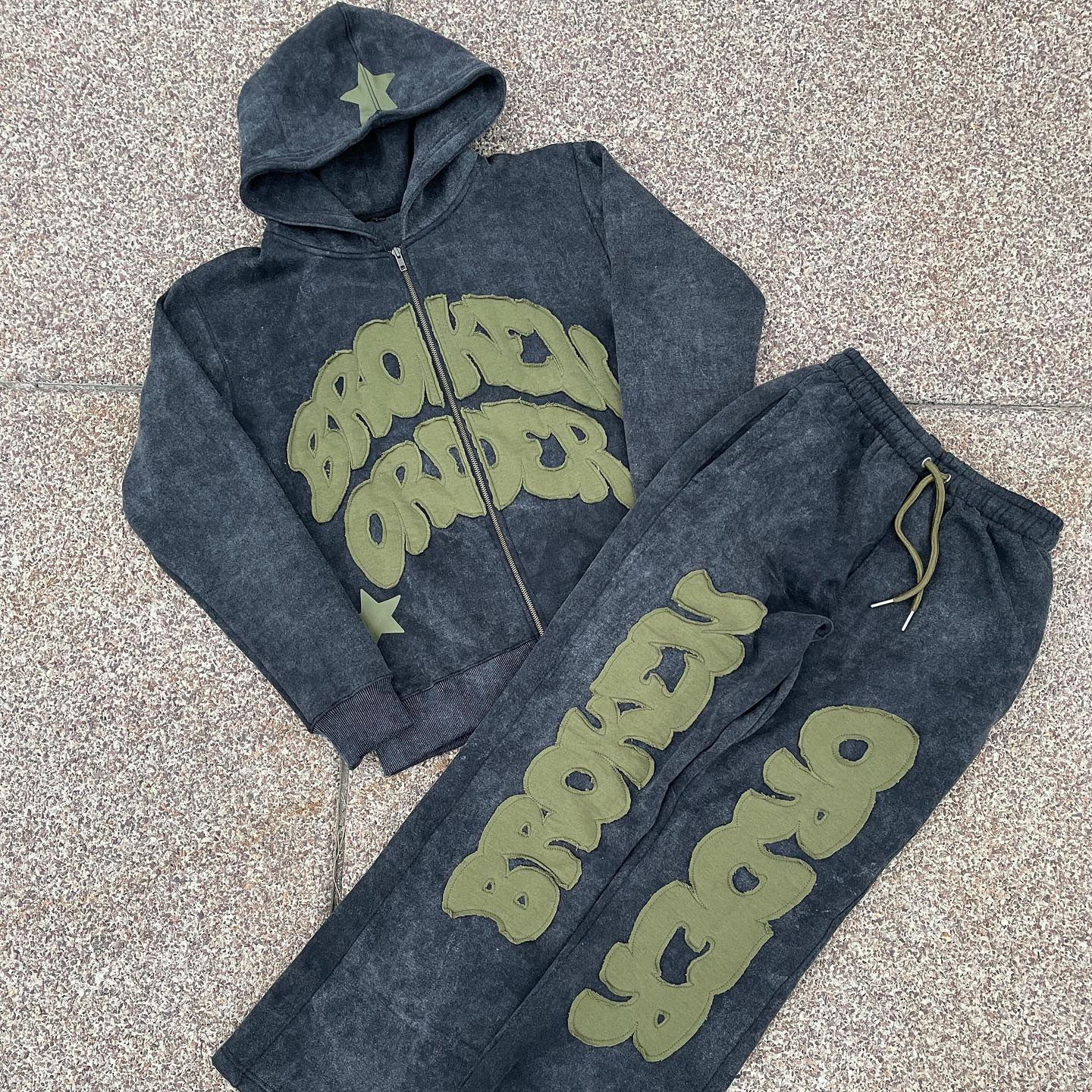 High Weight Cotton Custom Embroidered Hoodies in Vintage Distressed Style for Men