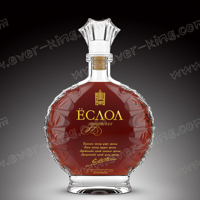 SGS Oval 500ml High Flint Whiskey Glass Bottle
