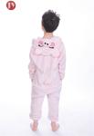 Factory Wholesale Fluffy Flannel Plush pink pig Kids Onesie Pajamas