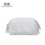 Custom Lady Natural Tassel Lace Portable Makeup Cosmetic Bag Small