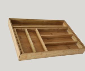 China Promotional cheap kitchen expandable bamboo cutlery tray factory