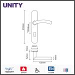 Stainless steel door handle with backplate long size 230mm for residential