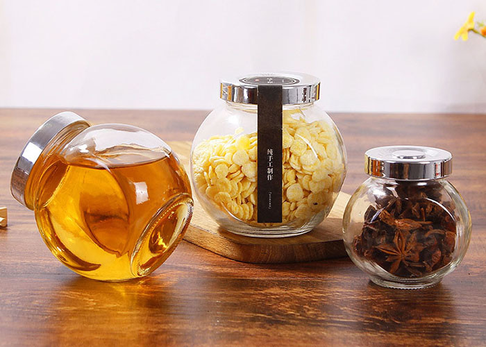 Christmas Decorative Empty Glass Jars Transparent Color Kitchen Storage