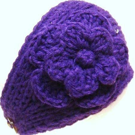 Women knitted headband with flower,crochet headband- Handmade tenia, Hair Accessories