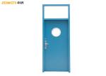 Ordinary steel household/commercial entrance door with bright glass window, good