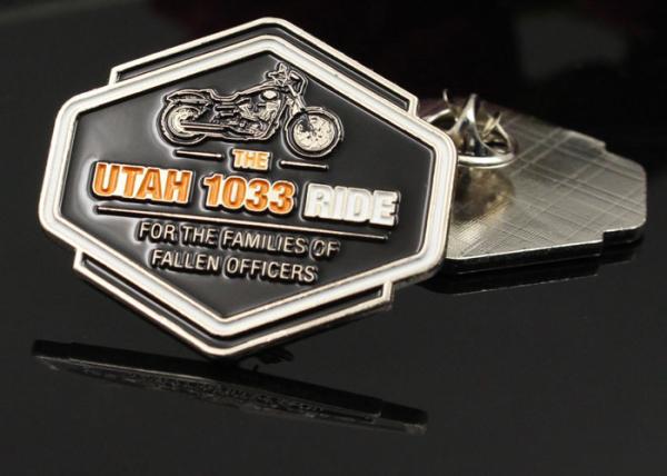 Zinc alloy brooch pin Stamp school badge Car motor club religion logo words