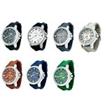 Silver Bezel Silicone Strap Waterproof Quartz Watch for Men and Women