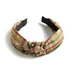 Christmas Xmas Cross Knot Hairband Plaid Holiday Decorations 40cm 15.8in
