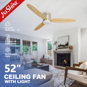 China 52&quot; Modern Wood Blades Ceiling Fan with Lights and Remote Control Standard Wind Type factory