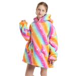 Fashionable Comfortable Childrens Hooded Pajamas Wearable Blanket Hoodie