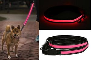 China Comfort Grip Handle LED Pet Leash High Visibility Industrial Strength Materials factory