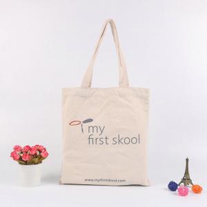 China Handled Personalised Canvas Tote Bags / Custom Made Promotional Cotton Tote Bags factory