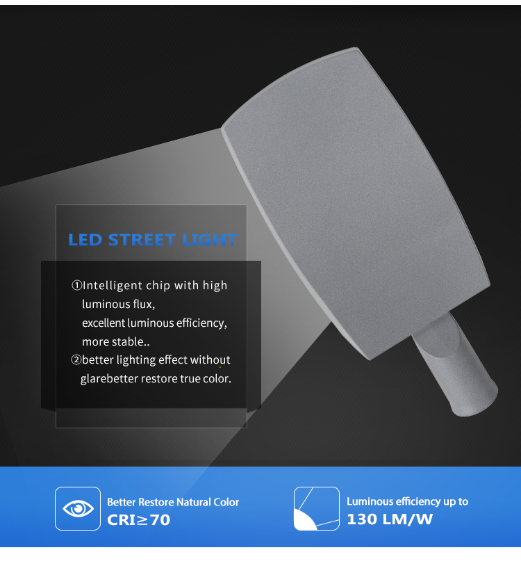 130--160 lm/W Luminous Efficiency All In One Street Lights for 20-55C Temperature