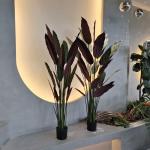 Weather Resistant Realistic Faux Fan Palm Tree For Lush Decor 110cm
