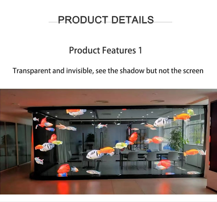 IP31 Transparent LED Screen On Glass Panels Adhesive Film For Window