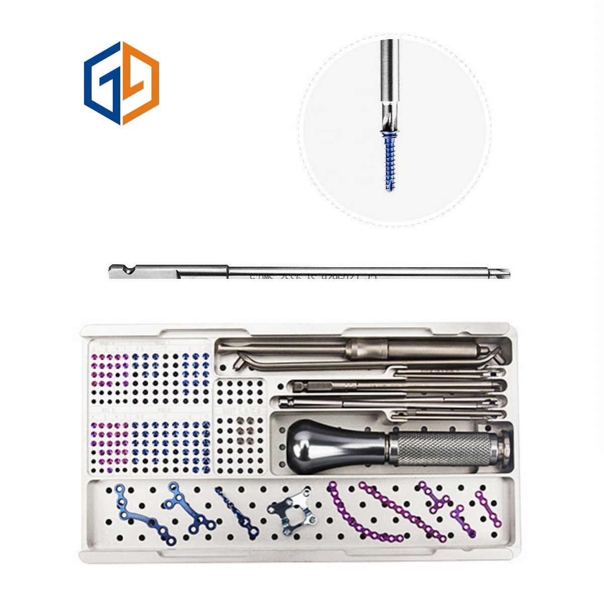 Maxillofacial Mini Titanium Plate 1.5 2.0 Orthopedic Instruments Kit