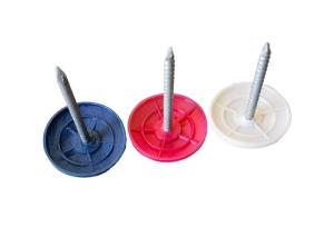 China 2.8mm Shank Dia Plastic Round Cap Roofing Nails 9.5mm Head Dia factory