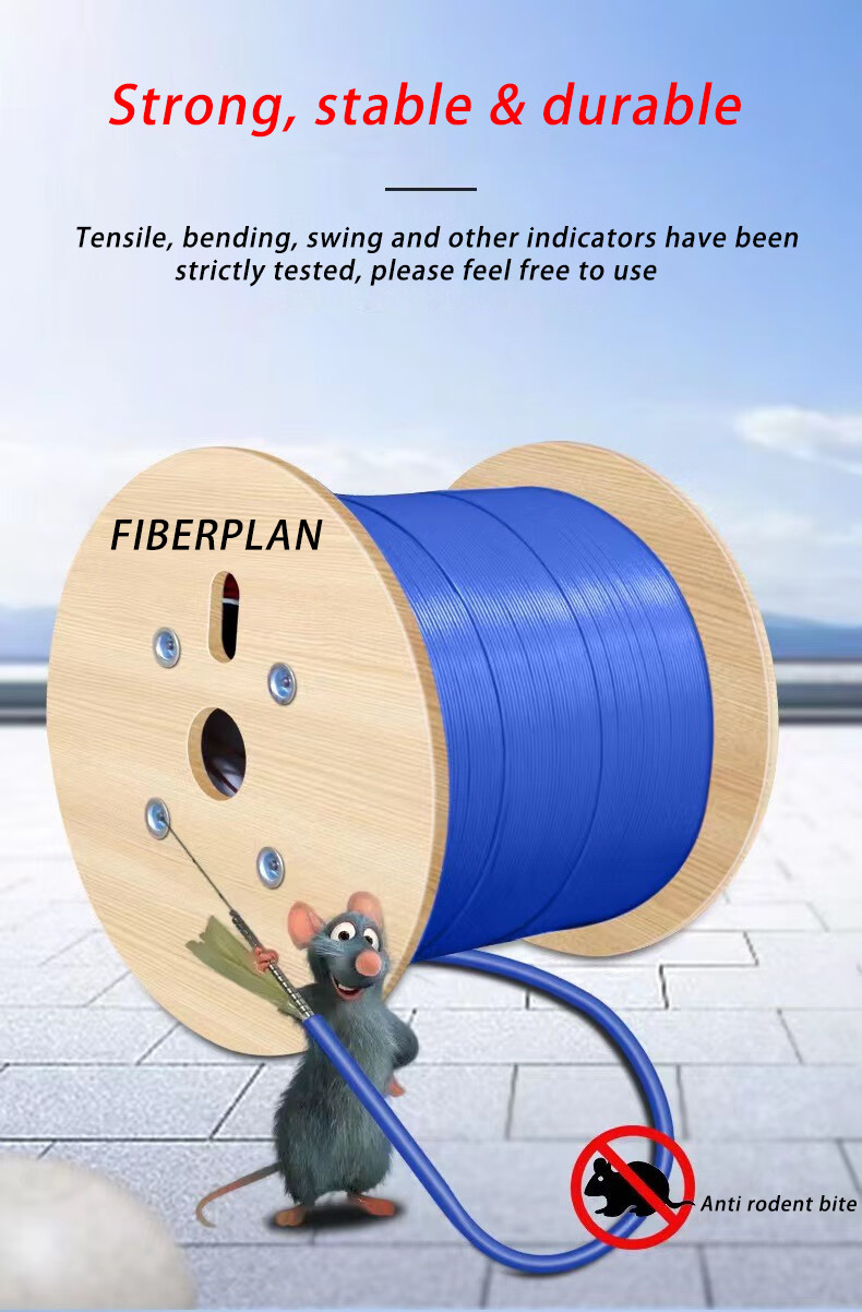 7.0mm Duplex Armored Aramid Yarn Strengthen Indoor Fiber Optic Cable