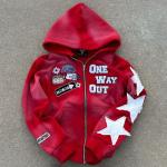 Acid Wash French Terry Hoodie Custom Streetwear Boxy Cropped Distressed Vintage