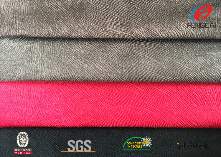Multi Colored Velour Upholstery Fabric , Embossed Polyester Fabric Mildew Resistance