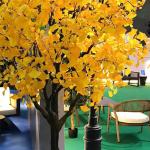 Wind Resistant Artificial Ginkgo Tree Garden Landscape Decoration / fake