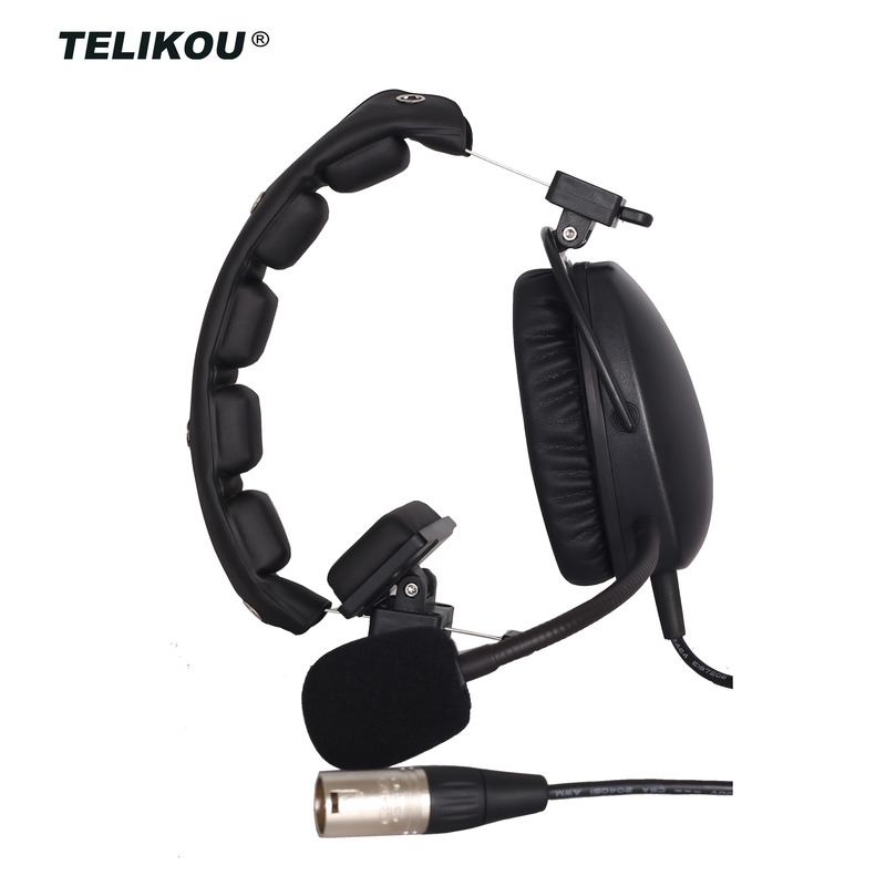 Telikou single ear headset broadcast equipment