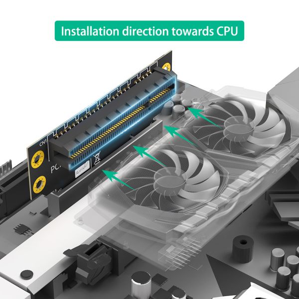 Custom 8X 3.0 PCI-E 90 Degree Reverse Male To Female Riser Card