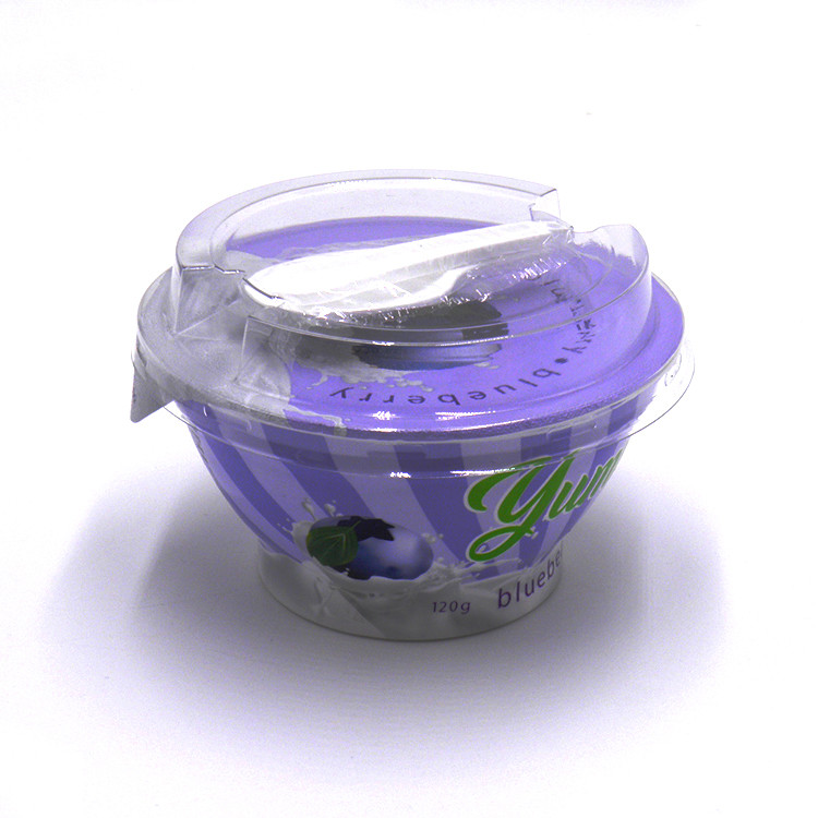 Food grade plastic cups 4oz customized plastic yogurt milk drink cup with aluminum foil lid