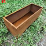 Corten Steel Flower Pot Outdoor Decorative Raised Seed Bed Metal Planter Corten