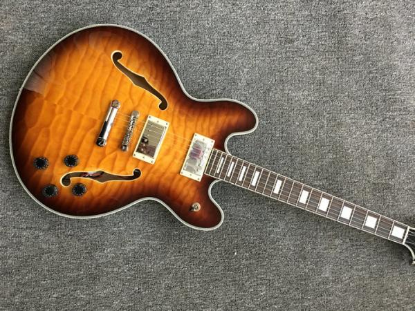 2018 New ES-339 Small Jazz Electric Guitar es 339 semi yollow body In Sunburst