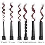 Interchangeable 6 In 1 Electric Hair Curler Set Ceramic Barrel LED Display
