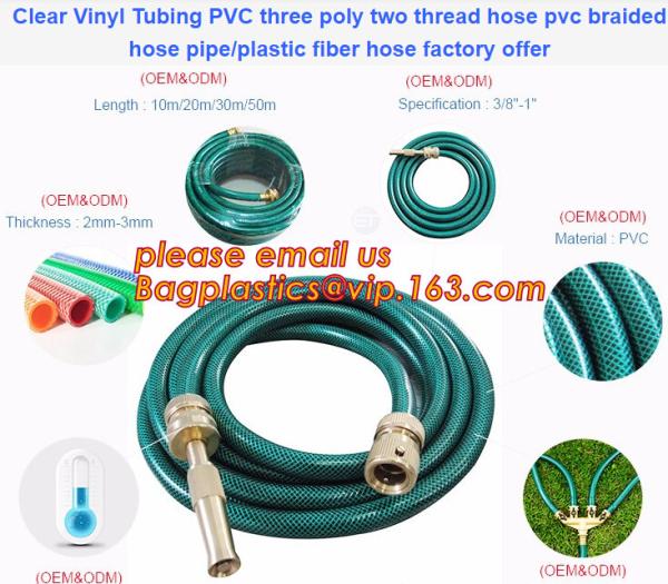 Clear Vinyl Tubing PVC three poly two thread hose pvc braided hose pipe, plastic