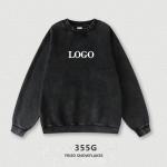 Oversized Crewneck Sweatshirt Womens Unisex Plain Embroidery Printing Acid Wash