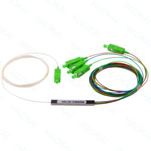 China 1x2 SC APC Fiber Optic PLC Splitter FTTH Mini Steel Tube Without Connector factory