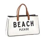 Custom Printed Large Canvas Travel Weekend Getaway Summer Beach Tote Bag with