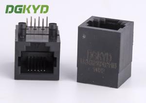 China PBT Black Single Port Right Angle 6 Pins 6 Contacts RJ11 Jack Phone Socket factory