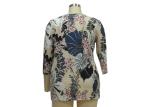Ladis Shirt Little V-Neckline Shiny Reinstone Decoration 3/4 Sleeves Digital