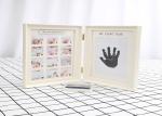 Wood Safe Baby Hand And Footprint Photo Frame Kit Non Toxic Ink Pad For Girls /
