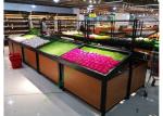 1 Layer Metal Wooden Retail Display Shelves For Grocery Shop 2 Years Warranty