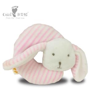 China 10cm Safe Huggable Soft Toys Pp Cotton Loveable Pink Bunny Rattle factory