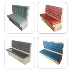 China 120*60*1050 Mm Custom Made Furniture single booth seating leather wood card seat sofa factory